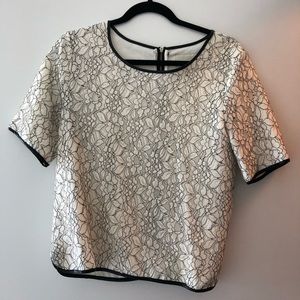 JOA Lace and Leather Top